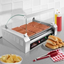 Olde Midway Electric Hot Dog Roller Grill Machine With Glass Cover, Commercial Grade -Outdoor Garden GUEST 15c1d602 7fa7 4081 bbde 121450c99677