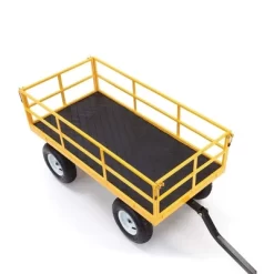 Gorilla Carts 1200lbs. Capacity Industrial Steel Utility Wagon With Removable Sides And 2 In 1 Handle For Towing - Yellow (GOR1201B) -Outdoor Garden GUEST 15d65ce2 7345 4556 9367 5cd8c911e227