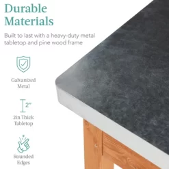 Best Choice Products Mobile Outdoor Table And Storage Cabinet W/ Hooks, 4 Wheels, Stainless Steel Top - Stained Brown 8 Best Choice Products Mobile Outdoor Table And Storage Cabinet W/ Hooks, 4 Wheels, Stainless Steel Top - Stained Brown -Outdoor Garden GUEST 163073ad 8a4a 4f50 a33d 0b1a8c50c5f2