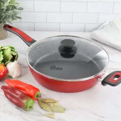 Oster® Oster Claybon 3.8 Quart Nonstick Saute Pan With Lid In Speckled Red -Outdoor Garden GUEST 1685df40 943e 4ce6 b2ee 789ac08cd5d1