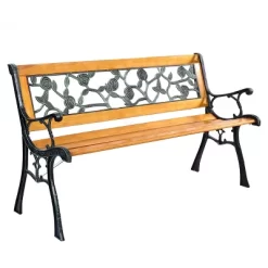 Tangkula Garden Iron Bench Porch Path Hardwood Chair For Patio Park Outdoor Deck -Outdoor Garden GUEST 16c3be7d 83fb 4600 8040 5e0967789fe7