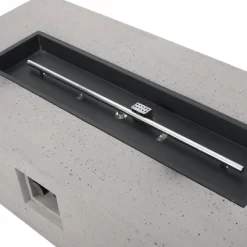 Cape Coral 5pc Aluminum And MGO Seating Set With Fire Table Khaki/Light Gray - Christopher Knight Home -Outdoor Garden GUEST 173ee431 ee21 43e6 a981 6a30882eb599