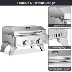 Costway 2 Burner Portable BBQ Table Top Propane Gas Grill Stainless Steel 16 Costway 2 Burner Portable BBQ Table Top Propane Gas Grill Stainless Steel -Outdoor Garden GUEST 17ee9578 453a 4cb2 88e9 1c00b6ff817c