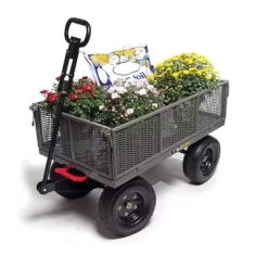 Gorilla Cart GORMP-12 5 Cubic Feet 1200 Pound Capacity Heavy Duty Durable Steel Multi Use Quick Dump Wagon Utility Cart W/ 2 In 1 Towing Handle, Gray -Outdoor Garden GUEST 19313ce0 7678 48d9 92dd 893ace85482a