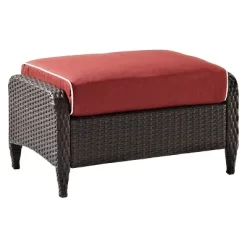 Kiawah Outdoor Wicker Ottoman - Crosley -Outdoor Garden GUEST 1955bb4a 07b6 4302 9648 c19c0b595cbe