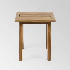 Yadira 3pc Acacia Wood Chat Set - Teak/Dark Teal - Christopher Knight Home -Outdoor Garden GUEST 199aff88 8910 4dac be9e 2f2025def5c6