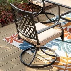 5pc Outdoor Swivel Chairs & Square Table - Captiva Designs -Outdoor Garden GUEST 19ecef8c d25a 40ac 8896 e5195e34035a