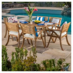 Hermosa 7pc Acacia Dining Set - Christopher Knight Home 13 Hermosa 7pc Acacia Dining Set - Christopher Knight Home -Outdoor Garden GUEST 1a475f01 ff7e 4040 a483 86ee13d9b0e6