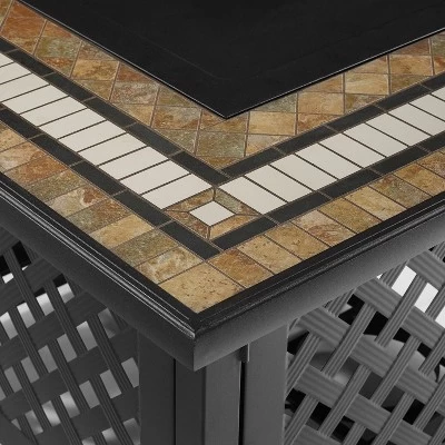 Beaufort 5 Pc Outdoor Wicker Chair Set 4 Chairs With Fire Table Mist/Brown - Crosley 7 Beaufort 5 Pc Outdoor Wicker Chair Set 4 Chairs With Fire Table Mist/Brown - Crosley - Image 7