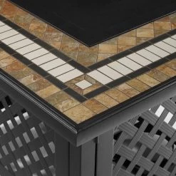 Beaufort 3 Pc Outdoor Wicker Conversation Set - 2 Loveseats With Fire Table - Mist/Brown - Crosley -Outdoor Garden GUEST 1a5072aa d0e5 48a1 afdd 00100d69ca84 4