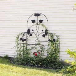 Achla Designs 90" Sunflower Decorative Iron Garden Trellis Black Powder Coat Finish -Outdoor Garden GUEST 1a81c7c3 5cd8 4200 9f80 81d3798849ec