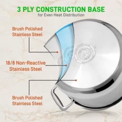 NutriChef Commercial Grade Heavy Duty 19 Quart Stainless Steel Stock Pot With Riveted Ergonomic Handles And Clear Tempered Glass Lid -Outdoor Garden GUEST 1bcc71ae 1e5b 4dfb 8e61 6598b83bd076