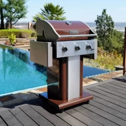 Permasteel 3-Burner Gas Grill With Foldable Side Tables -Outdoor Garden GUEST 1bf59bfc 0518 411d 9f75 20327bca2b50