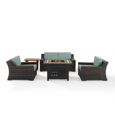 Beaufort 5 Pc Outdoor Wicker Conversation Set - Crosley 1 Beaufort 5 Pc Outdoor Wicker Conversation Set - Crosley