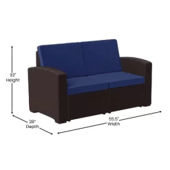 Flash Furniture Seneca Faux Rattan Loveseat With All-Weather Cushions 14 Flash Furniture Seneca Faux Rattan Loveseat With All-Weather Cushions -Outdoor Garden GUEST 1d3f695d 06e6 4b7f 9c34 f375bb5724a7