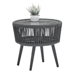 3pc Outdoor Wicker Conversation Set With Cushions - Dark Gray - GODEER -Outdoor Garden GUEST 1db6f122 4cd3 45f1 8c9b 8c865dae0d0a