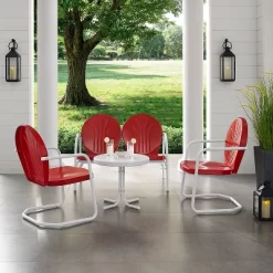 Griffith 4pc Outdoor Conversation Set - Bright Red - Crosley