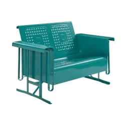 Bates Outdoor Loveseat Glider - Turquoise Gloss - Crosley -Outdoor Garden GUEST 1f41ff41 7fce 464b b35a 225ad258f08d