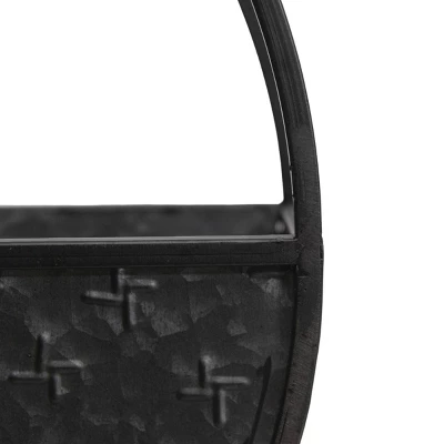 Round Black Metal Wall Planter - Foreside Home & Garden 3 Round Black Metal Wall Planter - Foreside Home & Garden - Image 3