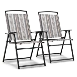 Costway 2pcs Patio Folding Sling Chairs Dining Armrest Backrest Outdoor Portable 19 Costway 2pcs Patio Folding Sling Chairs Dining Armrest Backrest Outdoor Portable -Outdoor Garden GUEST 1f753750 dc5c 42b3 bbaa 15fa017bd2d6