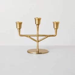 Antiqued Metal Taper Candelabra Brass Finish - Hearth & Hand™ With Magnolia -Outdoor Garden GUEST 2054f4fa 777a 4318 b48d 70582e1018fb