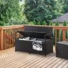 Parksville Patio Storage Bench - Black - CorLiving