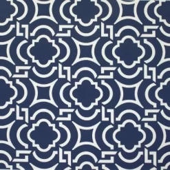 Outdoor Bench Cushion - Blue/White Geometric - Pillow Perfect -Outdoor Garden GUEST 213cdfab 9958 4ecc a35e 6b3be2a2f184