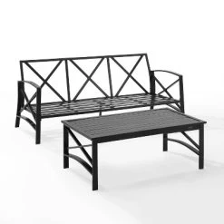 Kaplan 2pc Outdoor Sofa Set - Mist - Crosley -Outdoor Garden GUEST 2153a5e6 d6b0 401f 85ab 97058d8869ab