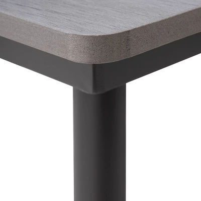 Outdoor Aluminum Rectangular Dining Table With Faux Wood Top - Gray - Crestlive Products 4 Outdoor Aluminum Rectangular Dining Table With Faux Wood Top - Gray - Crestlive Products - Image 4