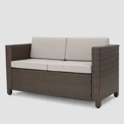 Puerta 5pc Wicker Sofa Chat Set - Brown/Ceramic Gray - Christopher Knight Home 9 Puerta 5pc Wicker Sofa Chat Set - Brown/Ceramic Gray - Christopher Knight Home -Outdoor Garden GUEST 23376b8e b05d 40e5 be9b 55fec233c039