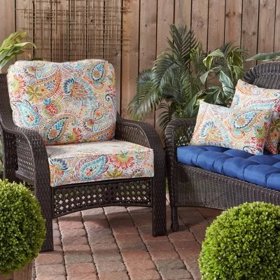 Set Of 2 Jamboree Paisley Outdoor Rectangle Throw Pillows - Kensington Garden 3 Set Of 2 Jamboree Paisley Outdoor Rectangle Throw Pillows - Kensington Garden - Image 3