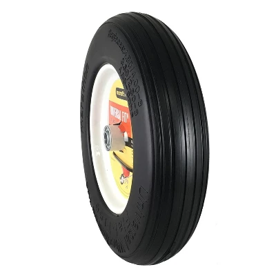 Marathon Tire 10.3" Universal Fit Wheelbarrow Flat Free Tire And Wheel Assembly 2 Marathon Tire 10.3" Universal Fit Wheelbarrow Flat Free Tire And Wheel Assembly - Image 2