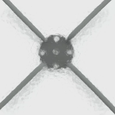 Emma And Oliver 31.5" Square Tempered Glass Metal Table With Smooth Ripple Design Top 2 Emma And Oliver 31.5" Square Tempered Glass Metal Table With Smooth Ripple Design Top - Image 2