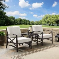 3pc Kaplan Outdoor Seating Set With 2 Chairs & Side Table - Oatmeal - Crosley -Outdoor Garden GUEST 261b0c4f c461 4728 bad3 1a91945eb1bd