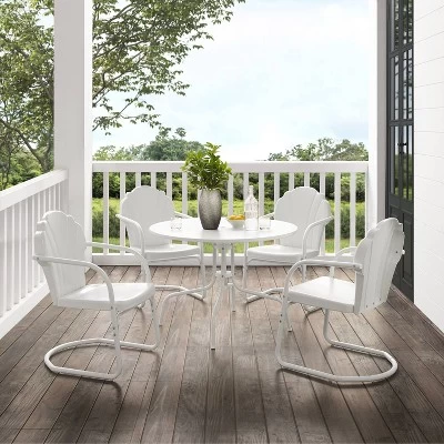 Tulip 5pc Outdoor Dining Set - White - Crosley 2 Tulip 5pc Outdoor Dining Set - White - Crosley - Image 2