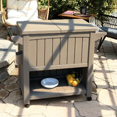 Sunnydaze Decor Sunnydaze Rolling Patio Serving Cart With Prep Table, Cooler And Storage 3 Sunnydaze Decor Sunnydaze Rolling Patio Serving Cart With Prep Table, Cooler And Storage - Image 3