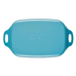 Rachael Ray Premium RUST-RESISTANT Cast Iron Roasting Pan 9"x13" Agave Blue -Outdoor Garden GUEST 282e110a 2e3d 42f3 8f5b fad7320c5b7c