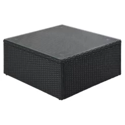 7pc Wicker Patio Seating Set With Cushions & Striped Pillows - Gray - GODEER -Outdoor Garden GUEST 284a394b f085 4e6d afcd 898f4aa3ceb3