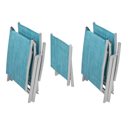 3pc Outdoor Aluminum Folding Adjustable Chaise Lounge Chair And Table Set Blue - Crestlive Products 2 3pc Outdoor Aluminum Folding Adjustable Chaise Lounge Chair And Table Set Blue - Crestlive Products - Image 2