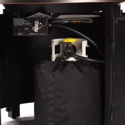 5pc Outdoor Fire Table Set With Geometric 44" Round Fire Table, 4 Deep Seating Swivel Rocking Chairs & Table Fabric Covers - Oakland Living -Outdoor Garden GUEST 2875abbf a8ef 4b42 8192 81357c6826c1 1