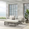 3pc Thatcher Outdoor Steel Conversation Set Creme/Driftwood - Crosley