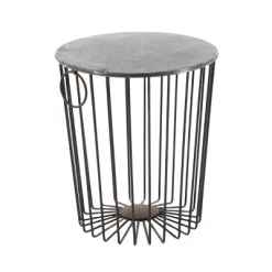 Metal Wire Stool Patio Accent Table - Olivia & May