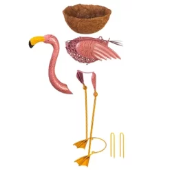 Evergreen 37"H Metal Flamingo Planter With Coco Liner- Fade And Weather Resistant Outdoor Decoration For Homes, Yards And Gardens -Outdoor Garden GUEST 2a1e97fa ade7 4cad 899b 7c9ab85ef570