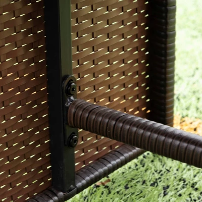 9pc Outdoor Wicker Dining Set With Cushions - Dark Brown/Beige - GODEER 9 9pc Outdoor Wicker Dining Set With Cushions - Dark Brown/Beige - GODEER - Image 9