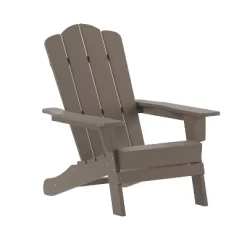 Emma And Oliver Set Of 4 Adirondack Chairs With Cup Holders, Weather Resistant HDPE Adirondack Chairs -Outdoor Garden GUEST 2b67a79e 9bfb 45df b64e 45d21fbb6e37