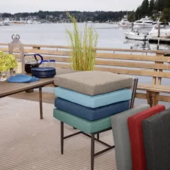 Arden Selections 21" X 21" Oceantex Outdoor Seat Cushion Nautical Red -Outdoor Garden GUEST 2b7d9075 15b6 455a bd2d 768bcaa3a8db