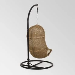 Ripley Outdoor Wicker Hanging Chair With Stand - Light Brown/Beige - Christopher Knight Home 13 Ripley Outdoor Wicker Hanging Chair With Stand - Light Brown/Beige - Christopher Knight Home -Outdoor Garden GUEST 2c0de9f9 f8fa 4ad0 9ef7 673c04d530bc