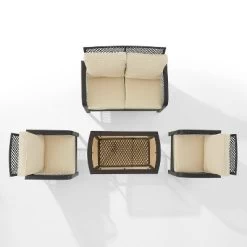 Tribeca 4pc Outdoor Wicker Conversation Set - Sand/Brown - Crosley -Outdoor Garden GUEST 2db1fd51 0590 4112 8b2e 18c0b21de652
