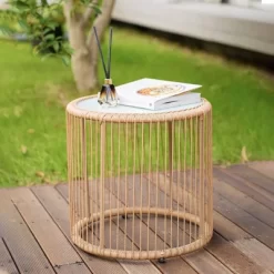 3pc Wicker Outdoor Bistro Serving Bar Set - Brown/Beige - GODEER -Outdoor Garden GUEST 2ea60d52 38e1 462d 9109 52a606df5126