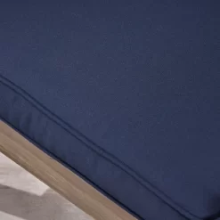 2pc Grenada Acacia Wood Patio Chat Set With Sunbrella Cushions Gray/Navy - Christopher Knight Home -Outdoor Garden GUEST 2f492f3e f38b 466a b055 70ac5236cf57